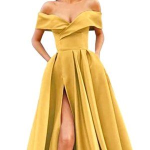 Dresses for Women High Slit Satin